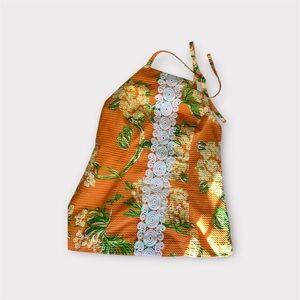 Lilly Pulitzer Orange Floral size 6 halter top